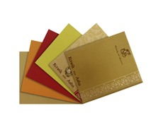 Ganesha wedding card in Yellow Golden and Red