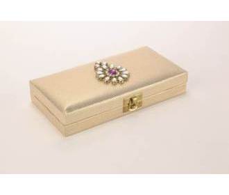 Wedding Cash Box in Kundan Design Golden