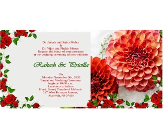 Floral design wedding ecard - 