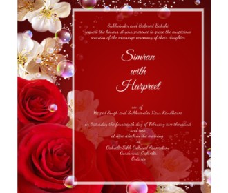 Rose wedding e card for sikh wedding - 