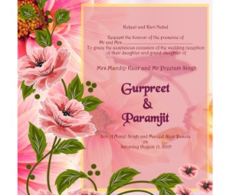Pink wedding ecard for sikh reception - 