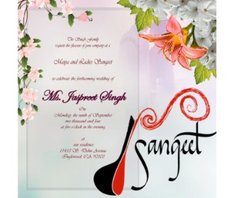Wedding e card  for sangeet - 