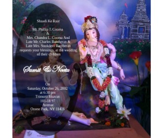 Lord Ganesha and Krishna Wedding ecard - 