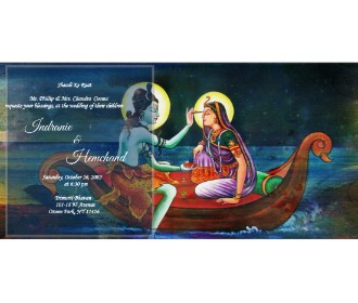 Shiv Parvati Wedding ecards in blue color - 