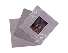 3D Radha Krishna Card in Pink And Silver