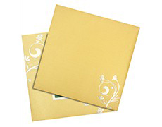 3D Radha Krishna Wedding Card in Sunshine Yellow Color