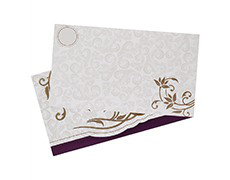 Exquisite ganesha card in white and golden
