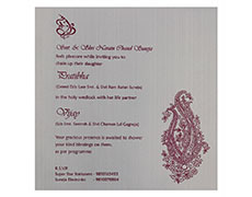 Exquisite magenta and golden indian wedding card