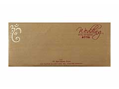 Indian Wedding Invitation in Firebrick & Antique Golden with Cut