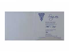 Indian Wedding Card in Light Steel Blue and Silver