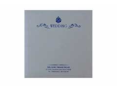 Indian Wedding Card in Light Steel Blue and Silver