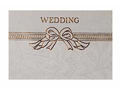 Elegant Wedding Invitation in Cream & Golden with floral design