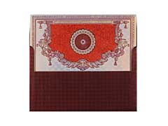 Silver and Crimson Wedding Cards with Shimmering Pankha’design