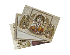 Hindu card with Decorated ganesha and celebration images