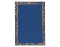 Sikh Wedding card in Golden and Blue satin with cut out design