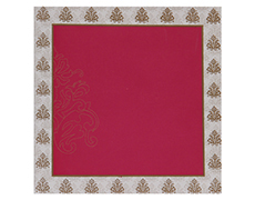 Indian Muslim wedding card in Purple Satin & multicolor inserts
