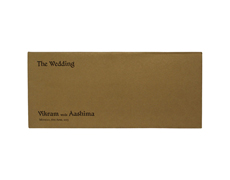 Shimmering golden wedding card with multicolor inserts