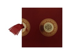 Maroon and Golden Ganesha wedding card