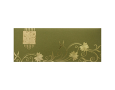 Mehndi Green & Golden Ganesha Card with Multicolor inserts