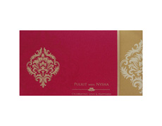 Fuschia and Golden card with multi color inserts