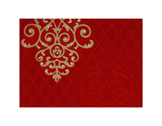Decorated Red and Golden Satin Wedding Card