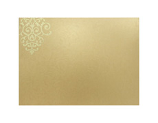 Decorated Red and Golden Satin Wedding Card
