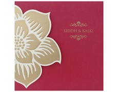 Maroon and Golden Floral card with multicolor inserts