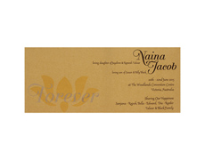 Multicolor Indian wedding card with Golden Flowers