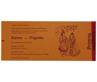 Designer Hindu Wedding Invite with Multicolor inserts