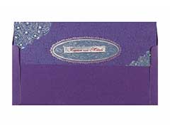 Indian Wedding Card in Purple & Silver Floral Design