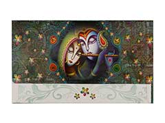 Traditional Hindu Marriage card with Multicolour God images