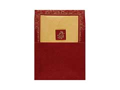 Maroon and Golden Ganesha Card in Gift wrap style