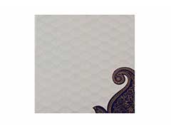Indian Wedding Card in Cream and Golden with Blue Paisley Design