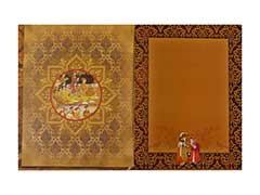 Royal Indian Wedding Card with Traditional Paintings