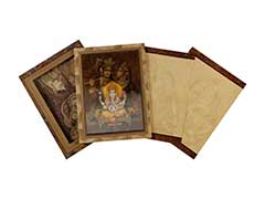 Grand Radha Krishna and Ganesha card with 3D effect