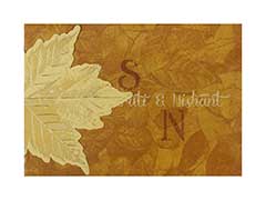 Indian Wedding Card in Fawn with Leaf Design