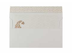 Indian wedding invite in Cream and Golden with Paisley Design