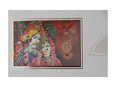 Hindu Wedding Card with Traditional Radha Krishna in 3D effect