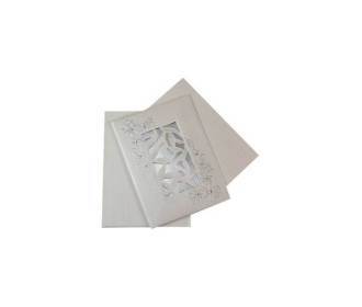 Royal Indian Wedding Card in Cream & Silver with Cut-out Design