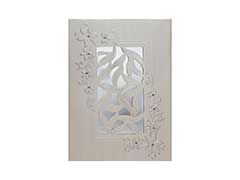 Royal Indian Wedding Card in Cream & Silver with Cut-out Design