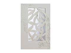 Royal Indian Wedding Card in Cream & Golden with Cut-out Design