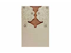 Wedding Invitation Card in Fawn Colour with Flap-open Style