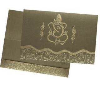 Antique Gold and Olive Green Wedding Card