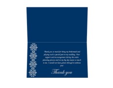 Thank you card in Blue & Antique Golden Color