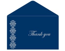 Thank you card in Blue & Silver Design