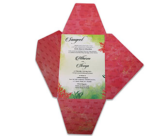 Beautiful floral multicolour wedding invitation