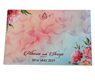 Beautiful floral multicolour wedding invitation