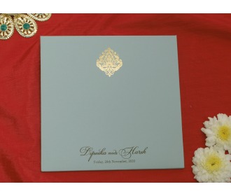 Beautiful Multifaith Grey colored wedding Invite