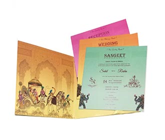 Beautiful Royal Indian wedding invite in fresh colours
