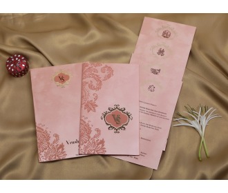 Beautiful shrub pink colored wedding invite